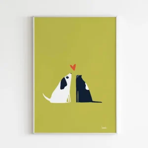Affiche 'Love cat and dog