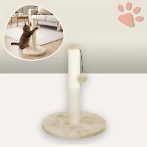 Arbre à chat - Compact avec jouet et griffoirs – Petit format | JujuLukiCatree™ Ecru