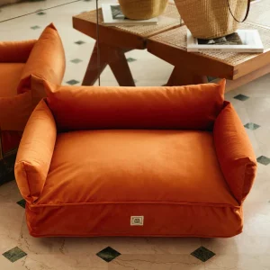 Canapé en velours fait main - Orange