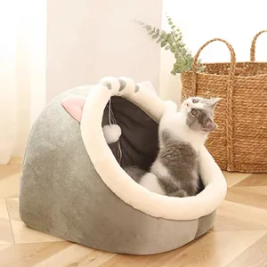 Niche pour chat en forme de grotte